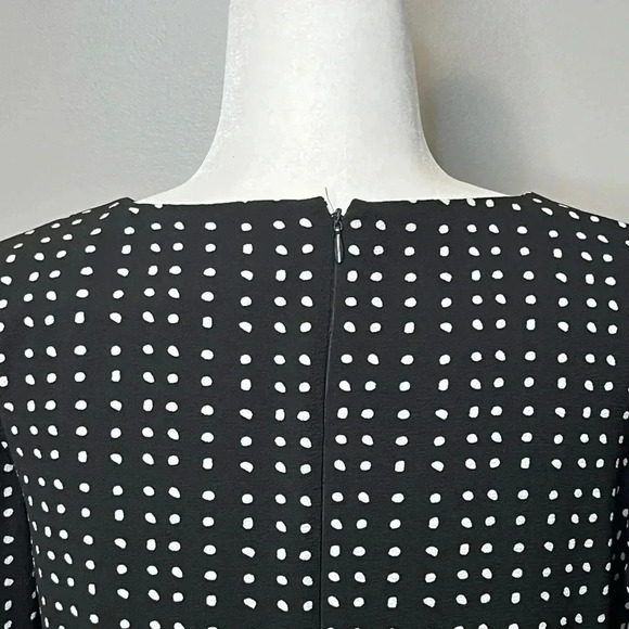 Tahari Long Balloon  Sleeve Ruffled Hem Polkadot Pattern Babydoll Dress - Picture 7 of 11